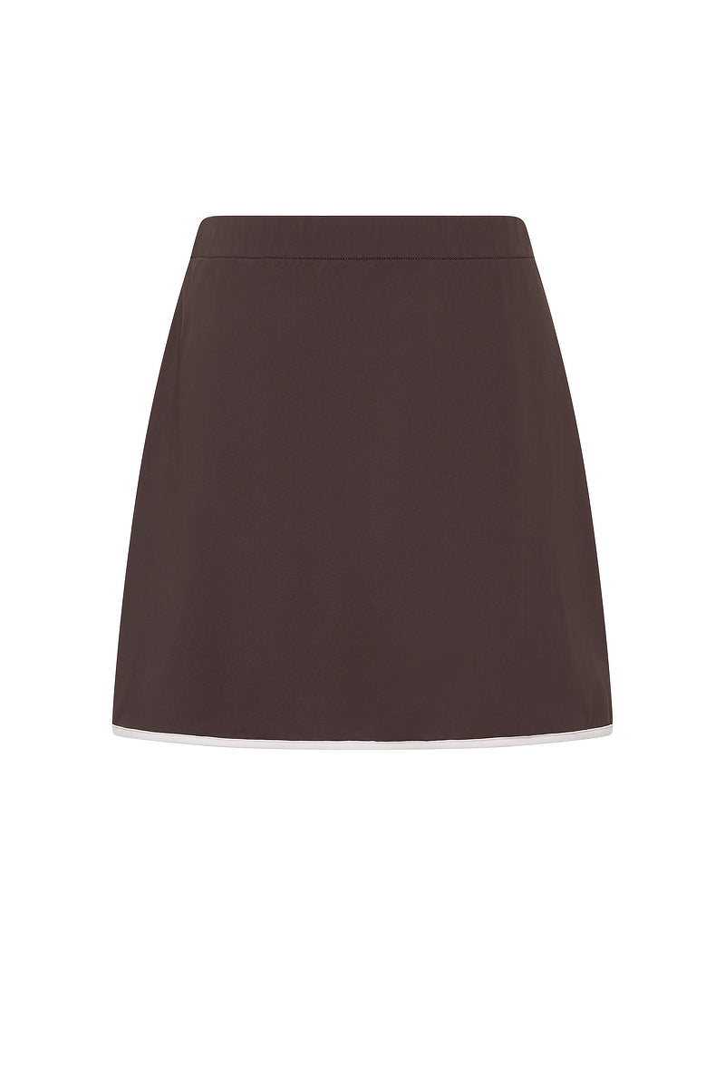 CHOCOLATE BROWN MYA SWIM SKIRT