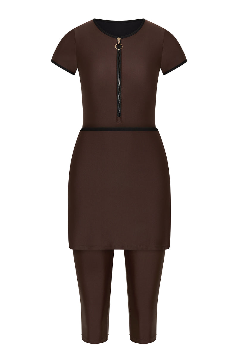 CHOCOLATE BROWN LAYLA 3 PIECE SWIM SET