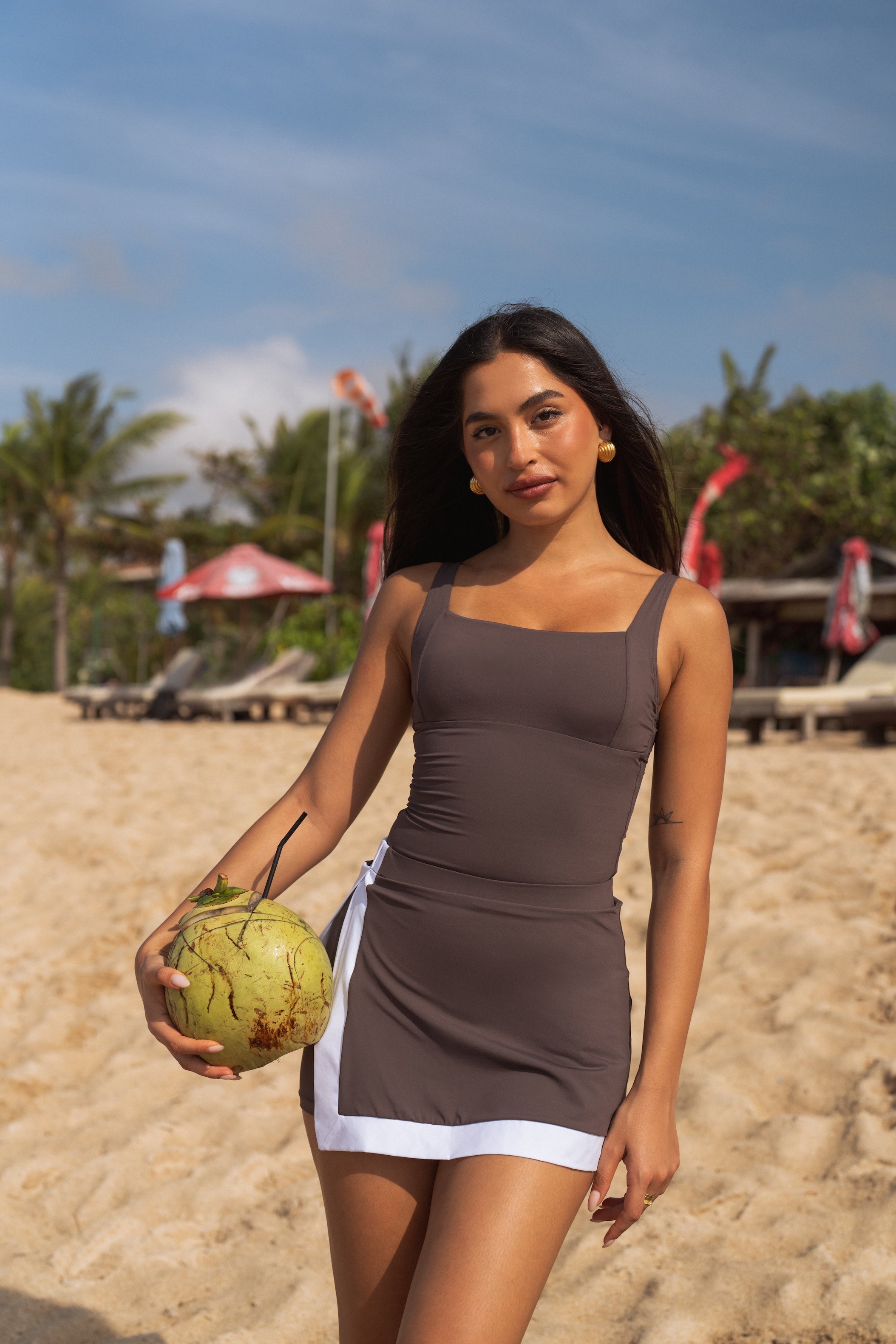 CHOCOLATE BROWN INEZ 2 PIECE SWIM SET