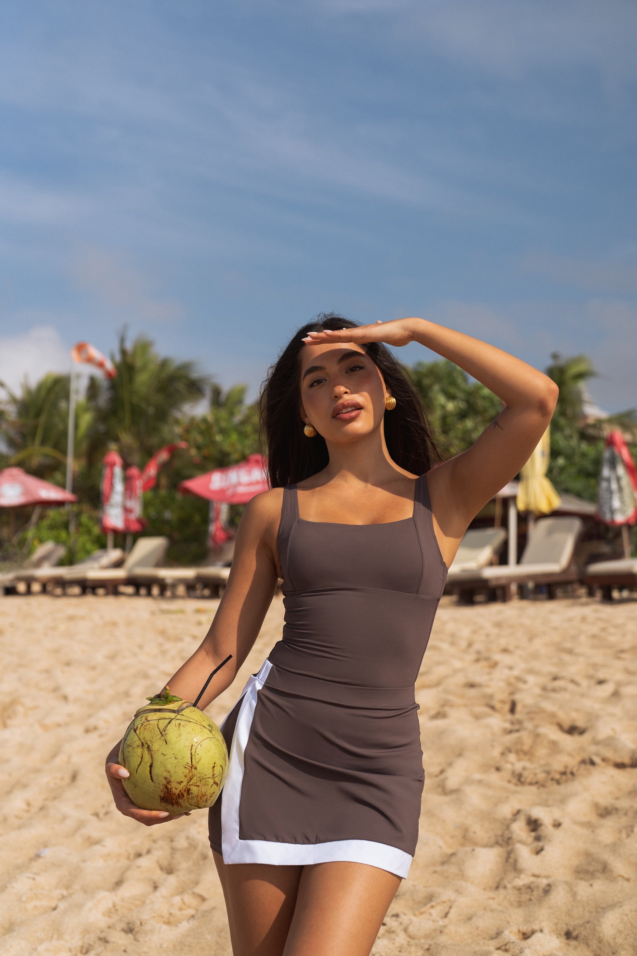 CHOCOLATE BROWN INEZ 2 PIECE SWIM SET
